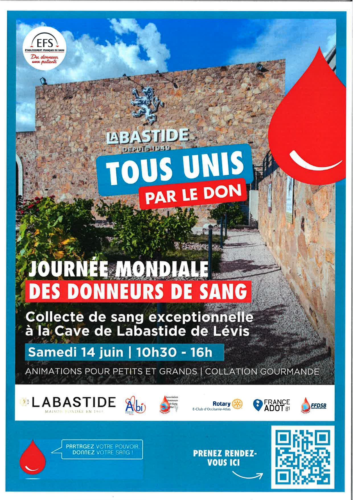 Affiche don du sang 14 juin 2025