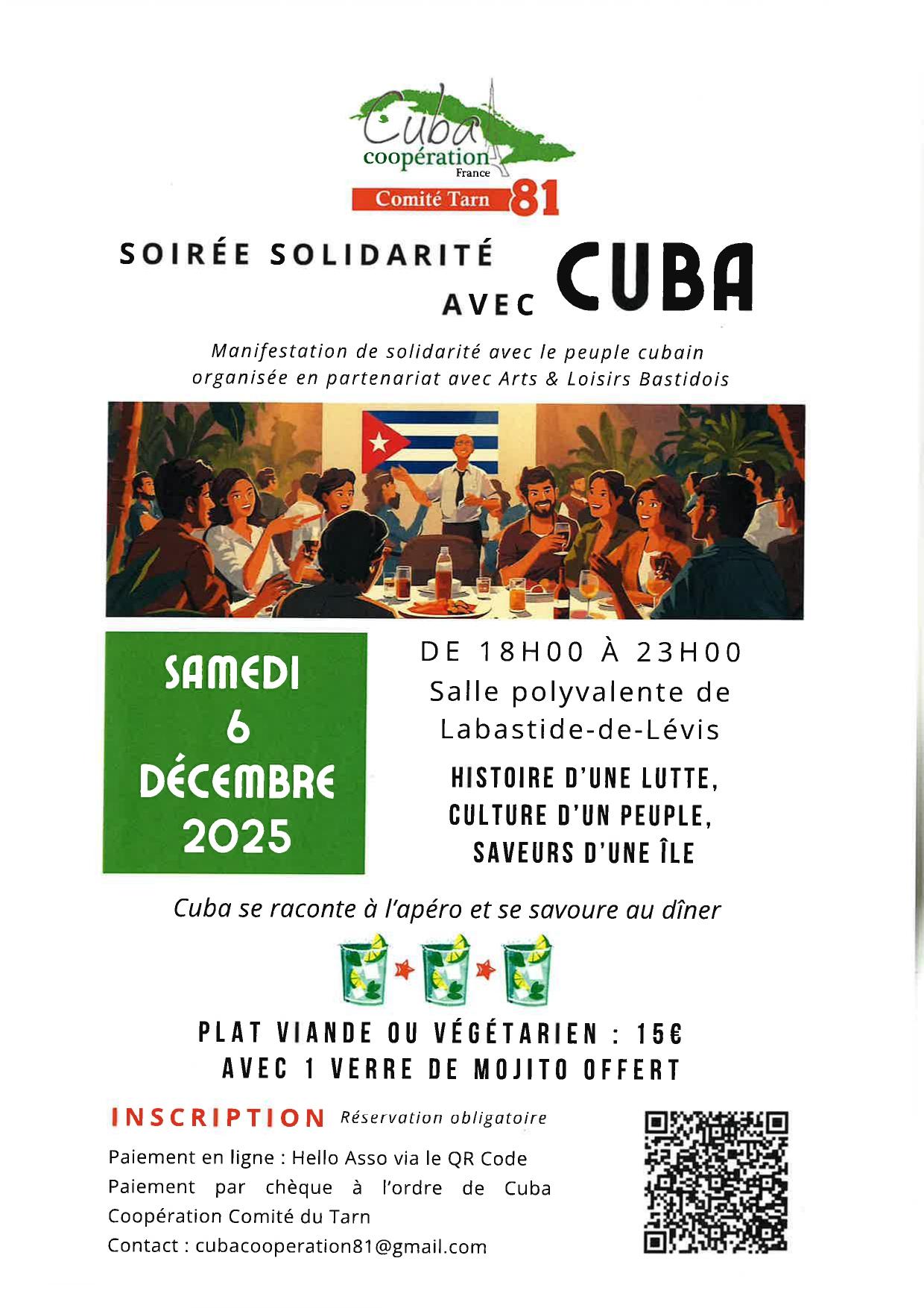 Arts et loisirs soirée solidarité Cuba