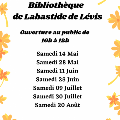 Horaires bibliotheque mai aout 2022