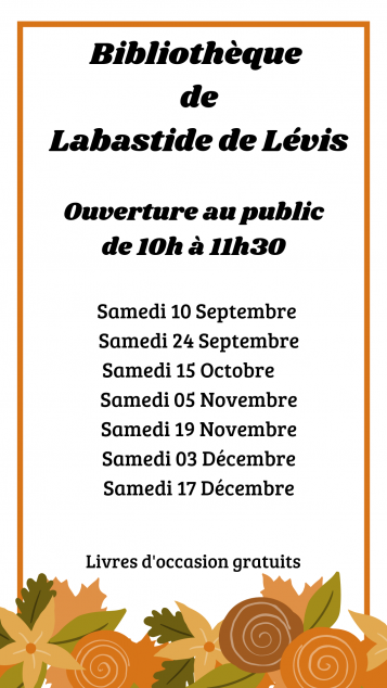 Horaires bibliotheque